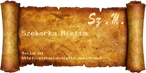 Szekerka Mietta névjegykártya